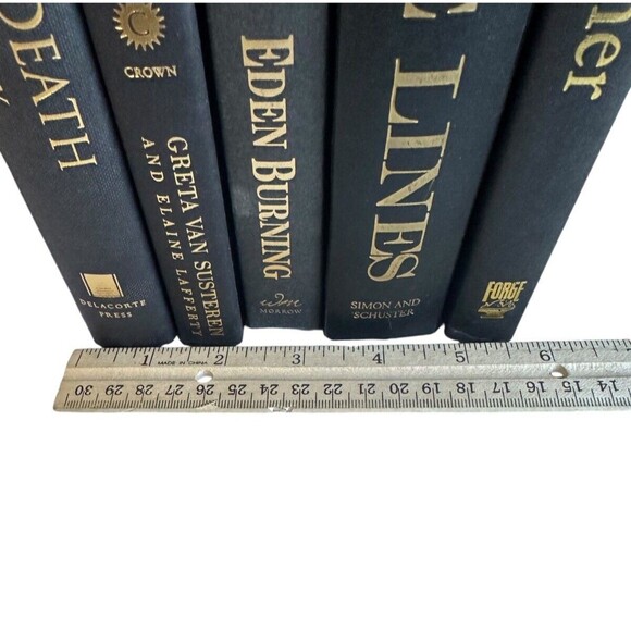 Black and Gold Decorative Books | Set of 5 Hardcover | Home Staging Prop Rental - Picture 9 of 12